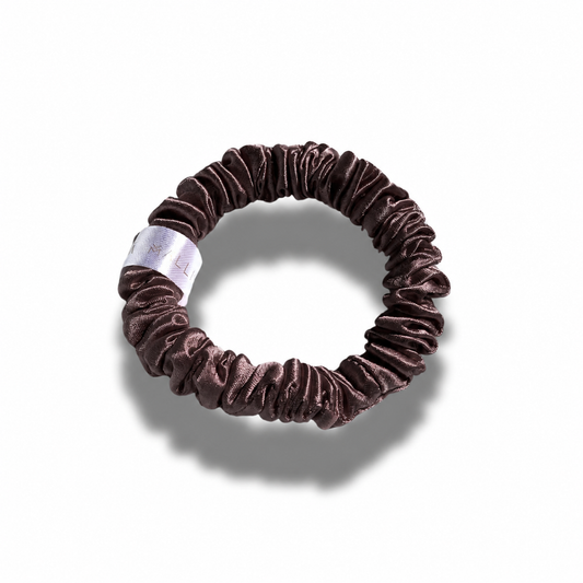 Skinny Silk Hair Tie - Hot Chocolate - Malliya